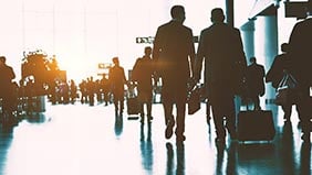 People travelling through the airport