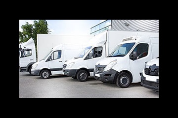 Selection of white vans lined up