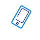 Light blue icon of a mobile phone