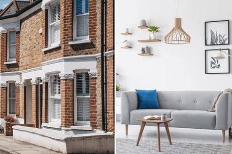 Exterior and interior view of a home