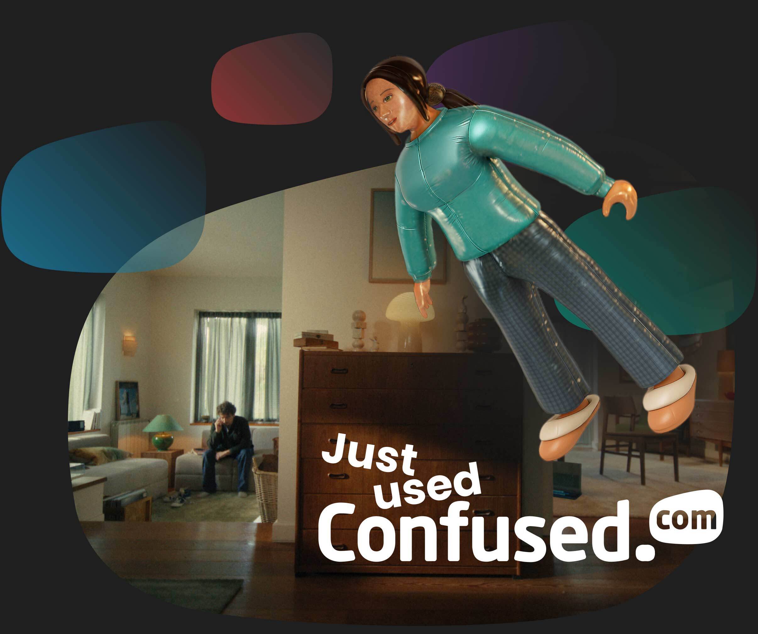 Woman inflated into balloon after using confused. 