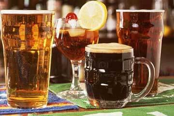 A round of alcoholic drinks