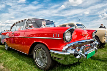 Image of a classical red car