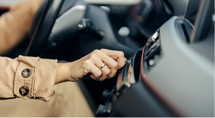 A person distracted whilst driving
