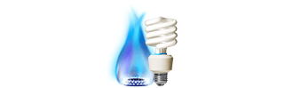 Flame and bulb