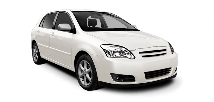 White saloon car