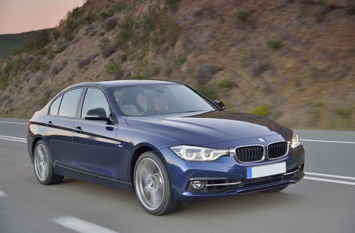 blue BMW 3 Series
