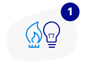 lightbulb and gas flame icon